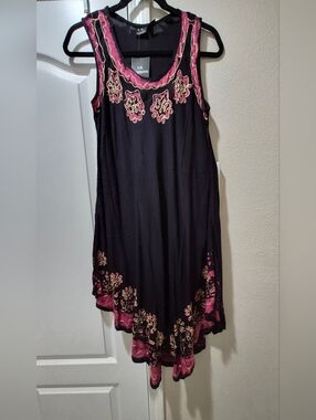 S.R. Fashions Embroidered Boho Tunic Dress Free/One Size NWT